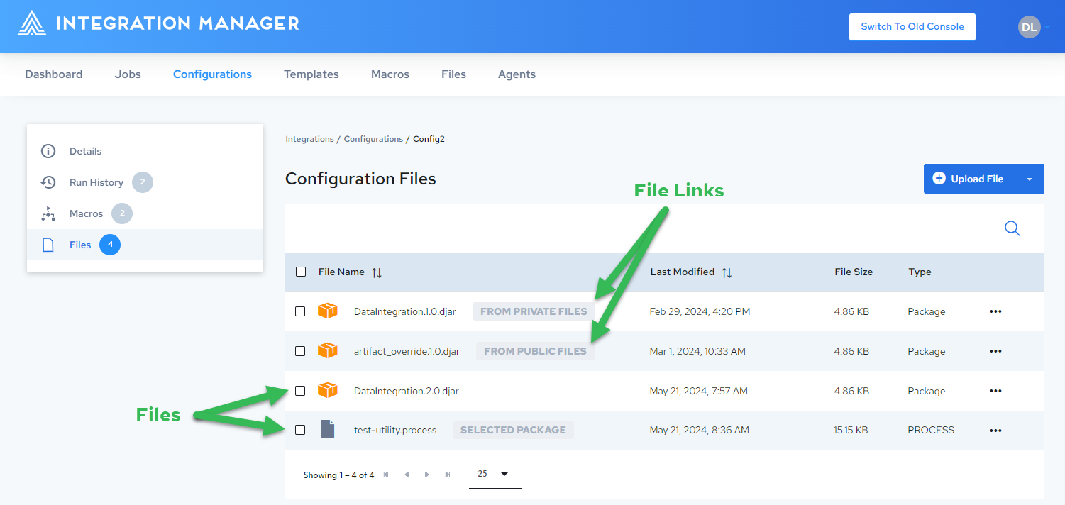 Configuration Files Page